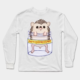 adorable antidepressant hedgehog Long Sleeve T-Shirt